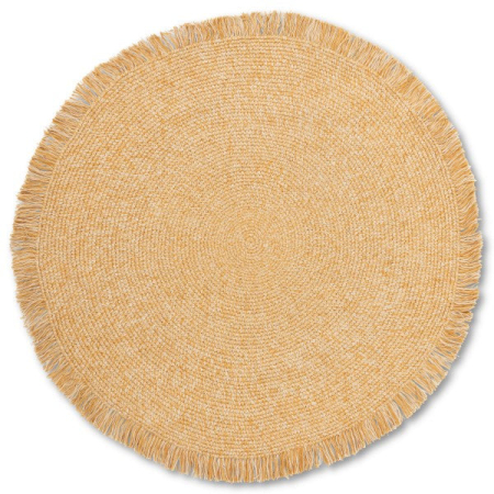 Encanto Ochre Jute Braided Round Indian Rug