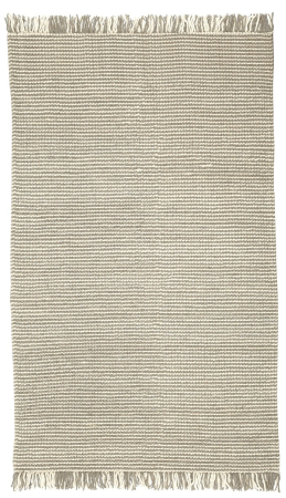 Zelda 83A Grey Ivory Cotton Hand Loomed Indian Rug