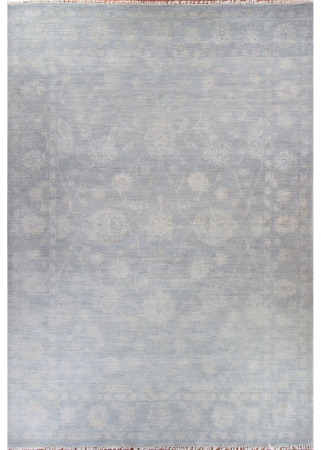 Punja Grey Wool Hand Knotted Indian Rug