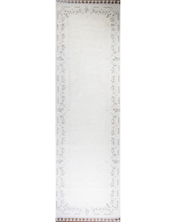 Topkapi Ivory Wool Loomed Runner Indian Rug