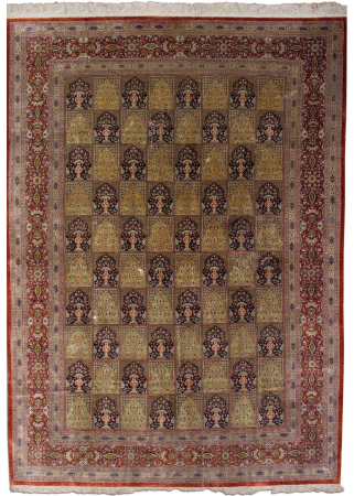 Qum Kheshti Wool & Silk Hand Knotted Persian Rug