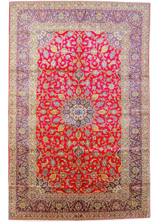 Kashan Vintage Wool Hand Knotted Persian Rug