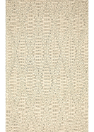 Chloe ILD Large Diamond Ivory Wool Hand Woven Indian Rug