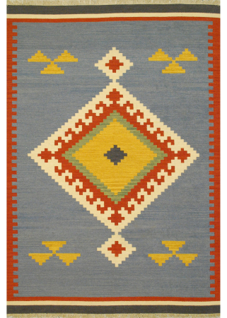 Killim Keisari Multi Wool Hand Woven Indian Rug