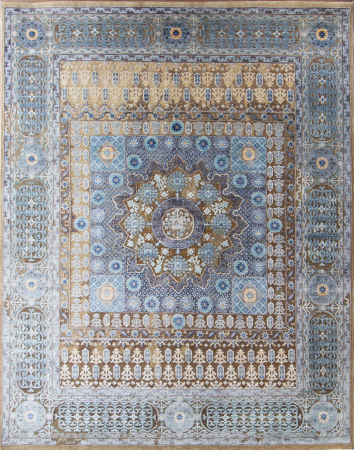 Oxidized Viscose Hand Knotted Indian Rug