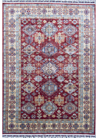 Kazak Super Fine Wool Hand Knotted Afghan Rug