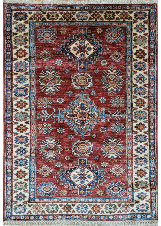 Kazak Super Fine Wool Hand Knotted Afghan Rug