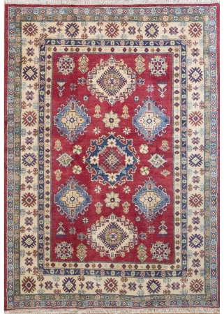 Kazak Wool Hand Knotted Afghan Rug