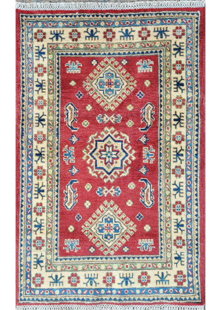 Kazak Wool Hand Knotted Afghan Rug