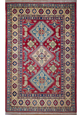 Kazak Wool Hand Knotted Afghan Rug