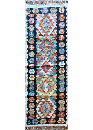 Kilim Maimana Wool Hand Woven Runner Afghan Rug