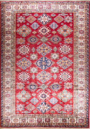 Kazak Jali Super Wool Hand Knotted Pakistani Rug