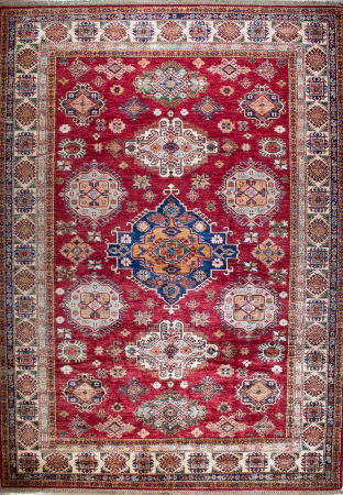 Kazak Jali Super Wool Hand Knotted Pakistani Rug