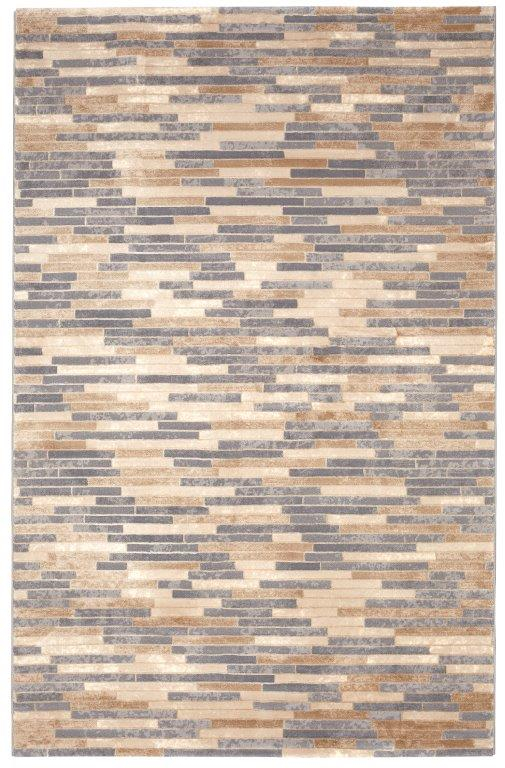 Aurora 95 Stone Tile Textured Loomed Turkish Rug, featuring Multi tones and Minimal design, ideal area rug for any room in your home.