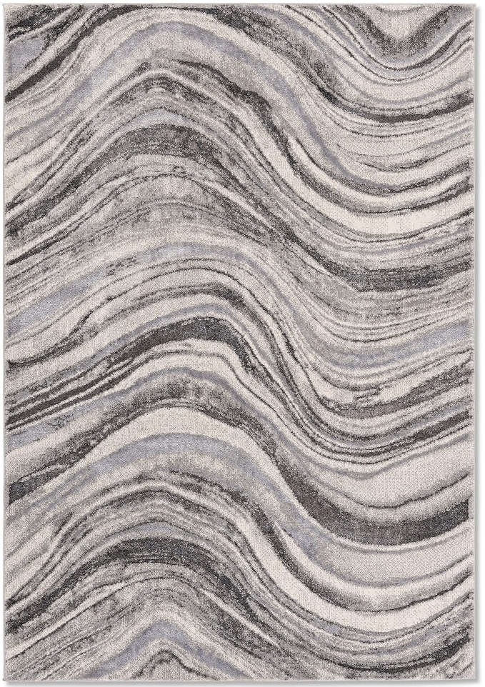 Zuri 2 Silver Loomed Turkish Rug, featuring Grey tones and Minimal design, ideal area rug for any room in your home.
