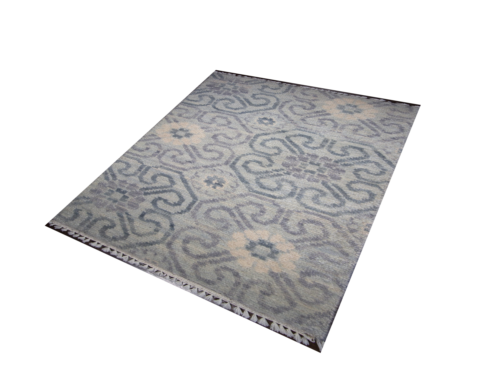 Gangam Wool Hand Knotted Indian Rug, featuring Grey tones and Geometric design, ideal area rug for any room in your home.