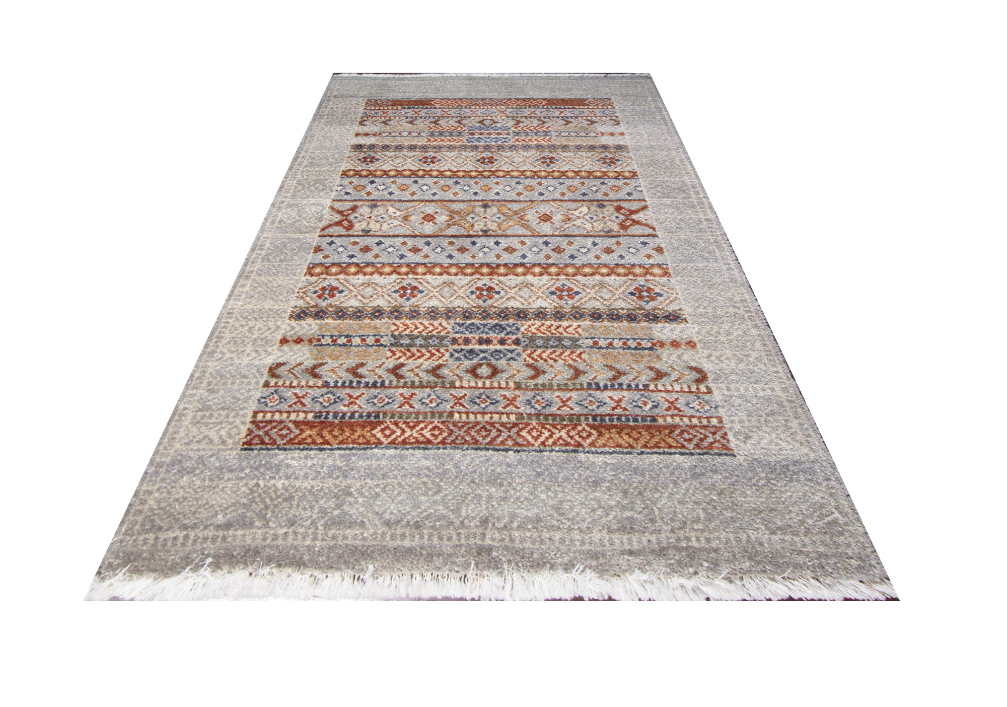 Agra Mix Wool Hand Knotted Indian Rug, featuring Multi tones and Geometric design, ideal area rug for any room in your home.