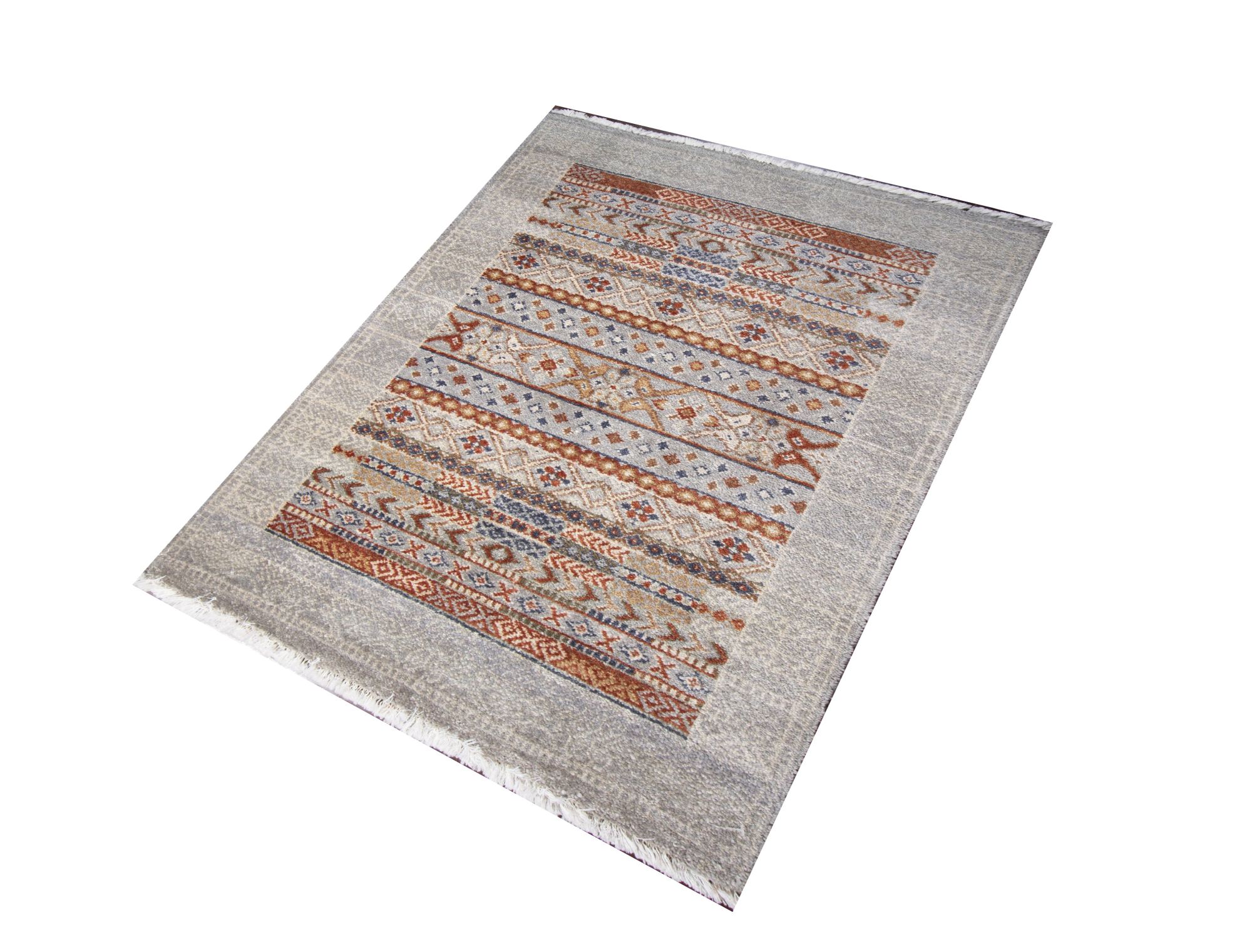 Agra Mix Wool Hand Knotted Indian Rug, featuring Multi tones and Geometric design, ideal area rug for any room in your home.