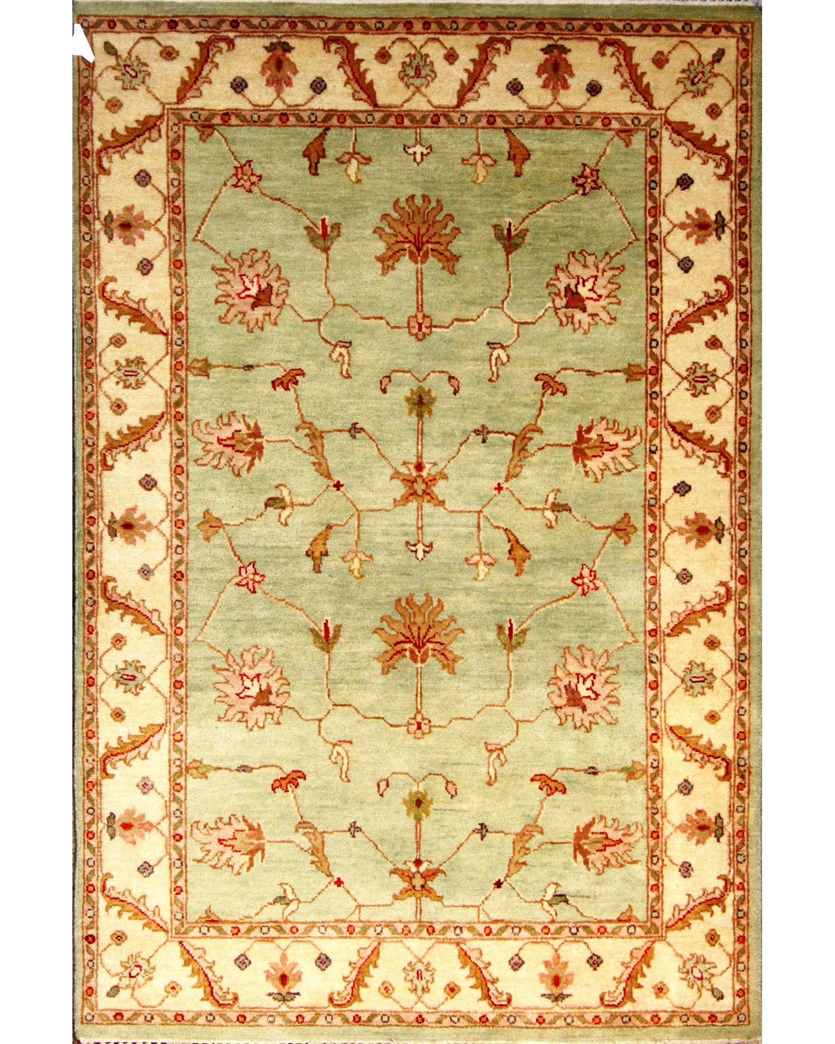 Himalaya Wool Loomed Indian Rug, featuring Green tones and Floral design, ideal area rug for any room in your home.
