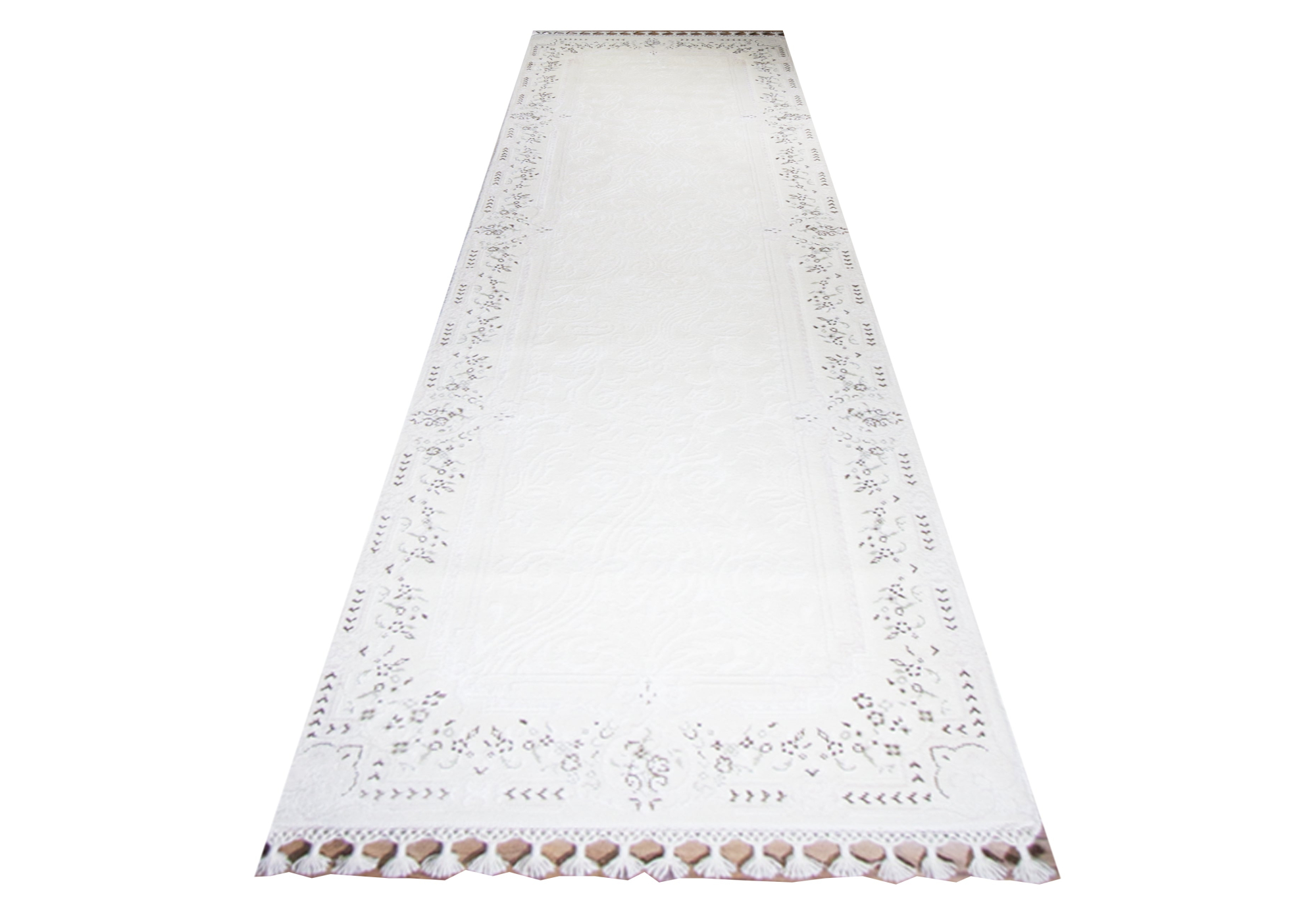 Topkapi Ivory Wool Loomed Runner Indian Rug, featuring Ivory tones and Minimal design, ideal area rug for any room in your home.