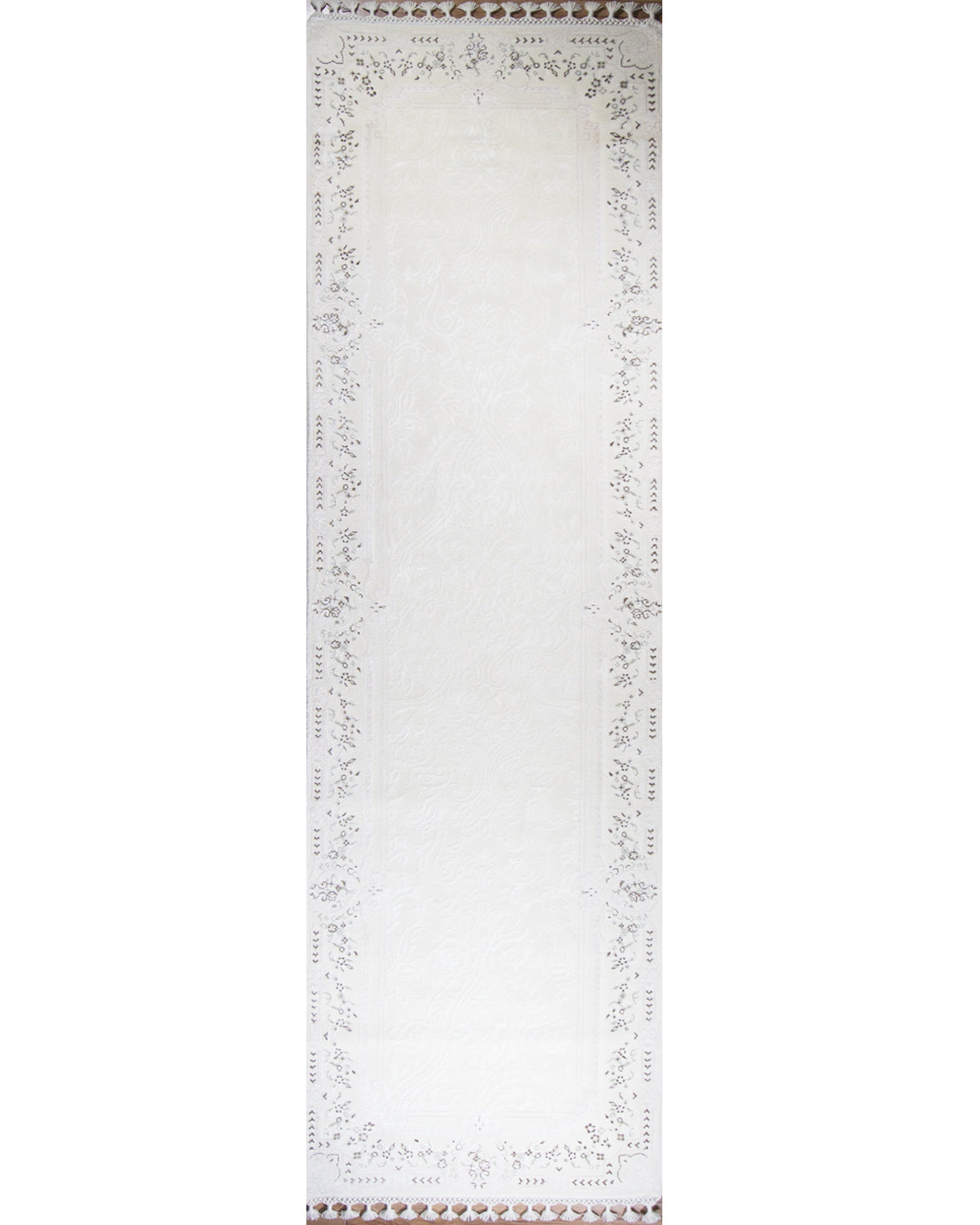 Topkapi Ivory Wool Loomed Runner Indian Rug, featuring Ivory tones and Minimal design, ideal area rug for any room in your home.