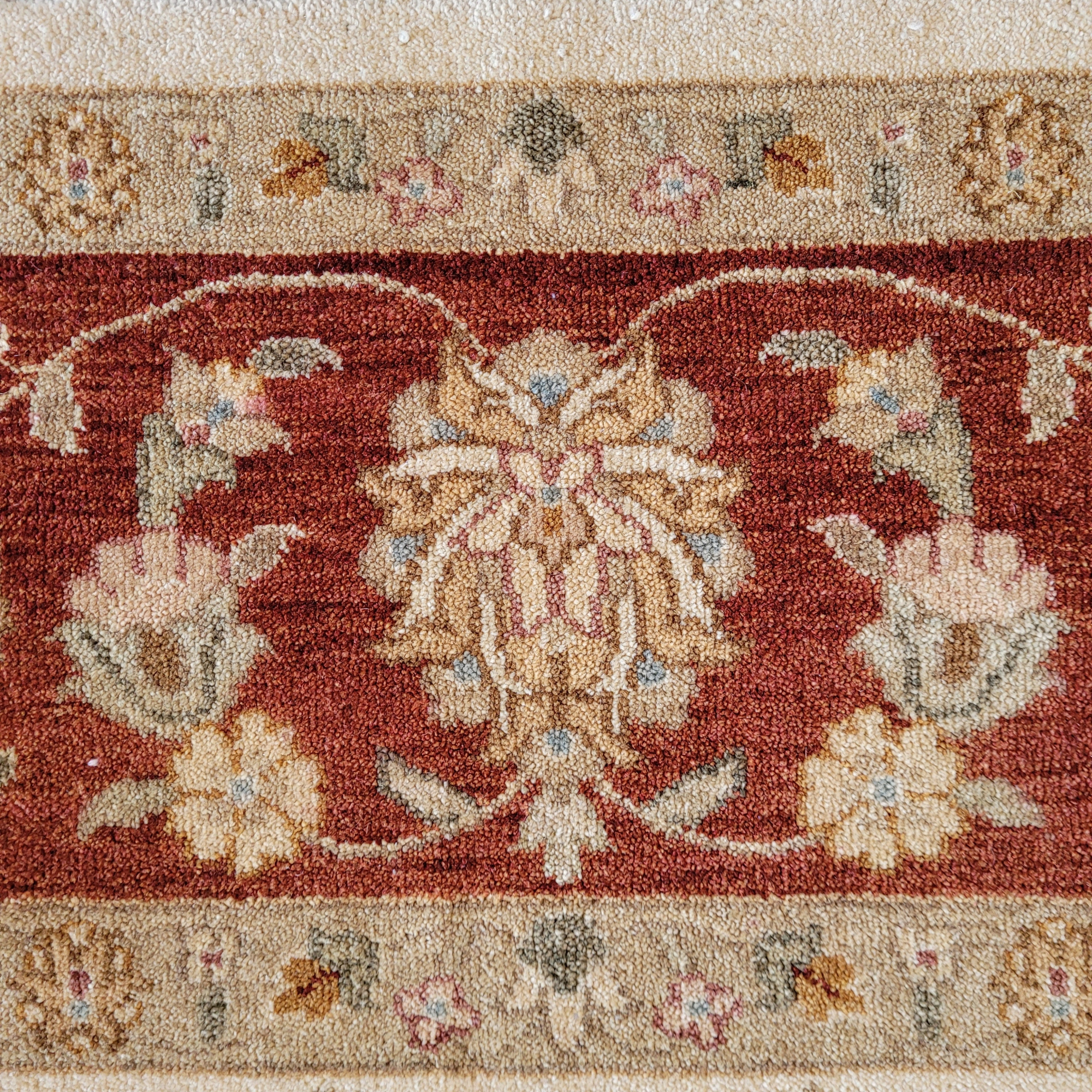 Chobi Wool Hand Knotted Pakistani Rug, featuring Ivory tones and Floral design, ideal area rug for any room in your home.