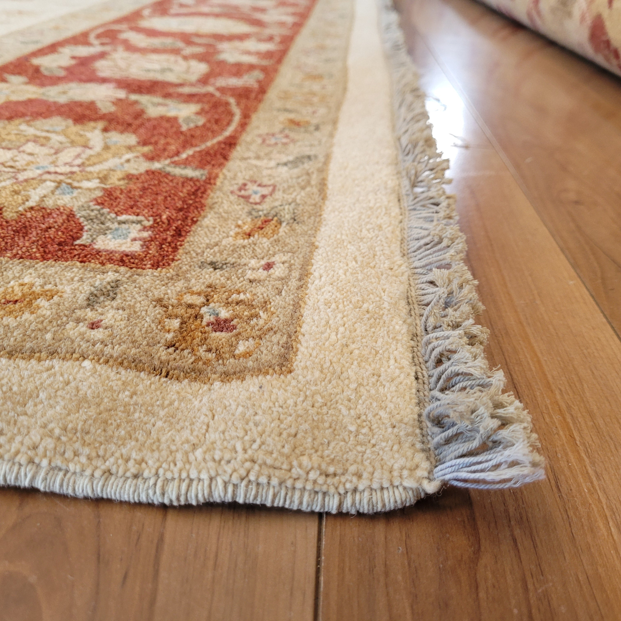 Chobi Wool Hand Knotted Pakistani Rug, featuring Ivory tones and Floral design, ideal area rug for any room in your home.