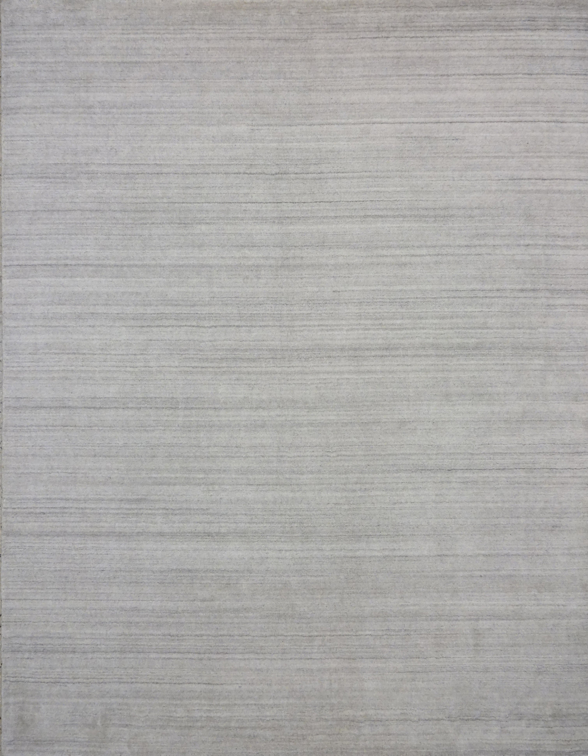 Gabbeh Urban Loom Ivory Wool & Viscose Hand Loomed Indian Rug, featuring Grey tones and Minimal design, ideal area rug for any room in your home.