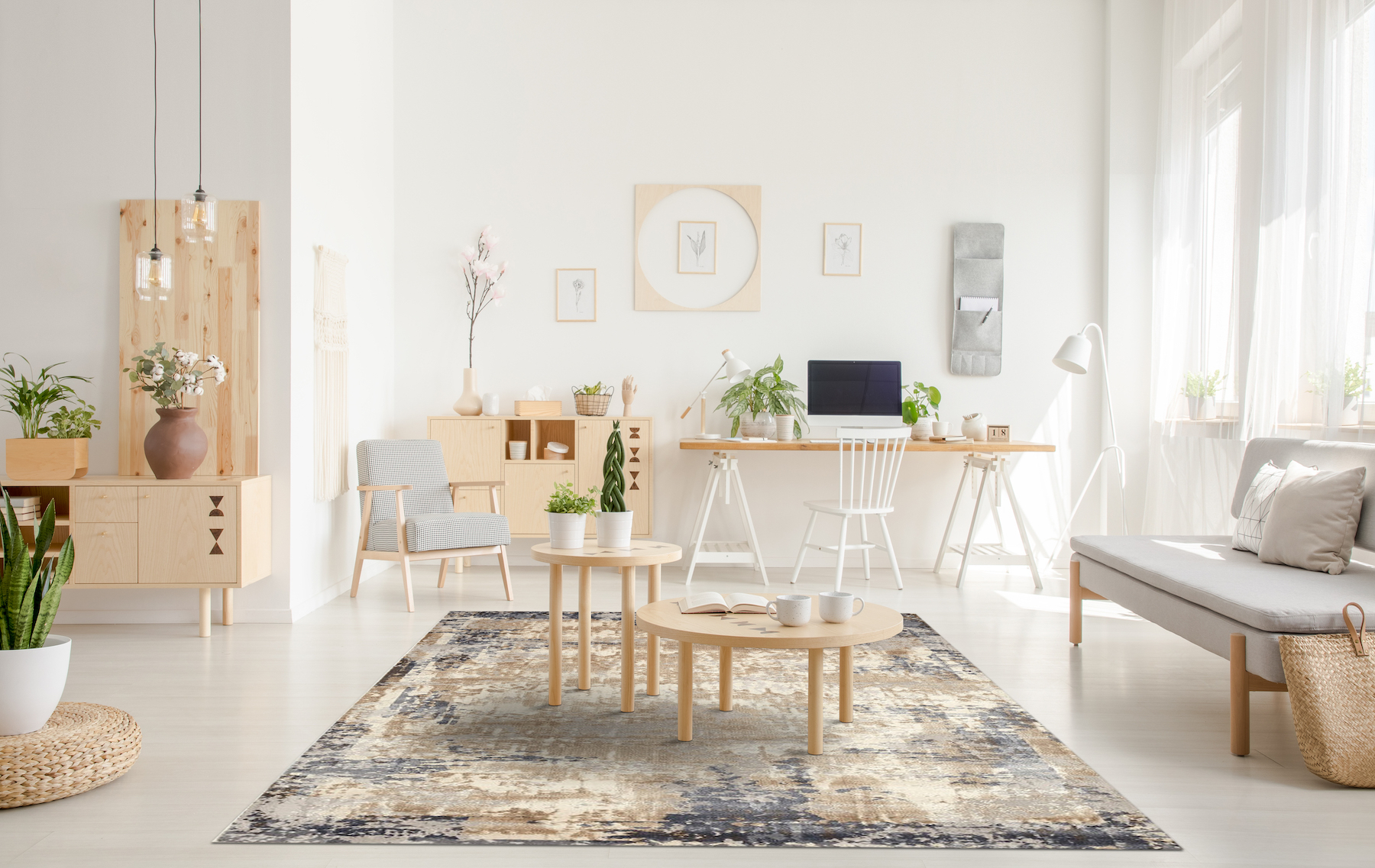 Charlotte Distressed Abstract 04 Muted Grey Ivory Loomed Turkish Rug, featuring Ivory tones and Minimal design, ideal area rug for any room in your home.