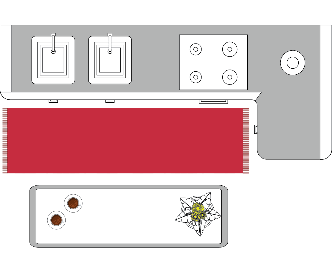 Graphic of how a runner rug fits in a kitchen room